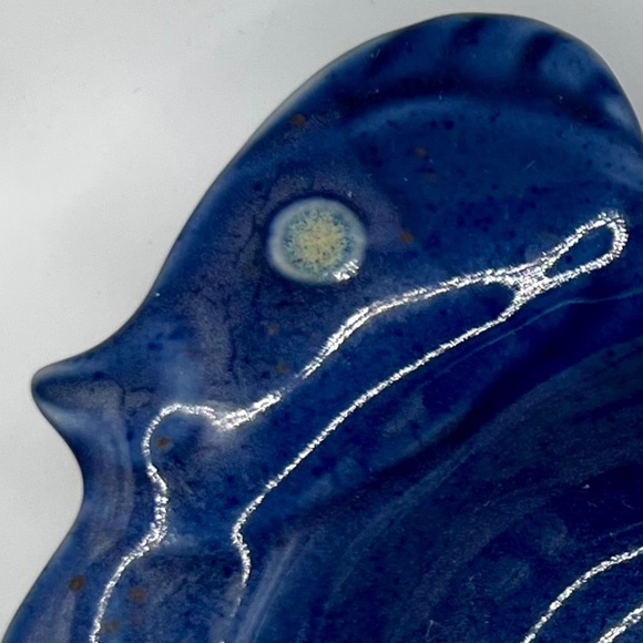 Kent Follette SIGNED Handcrafted ArtPottery Serving Dish Plate Bird Flowers Tray - Picture 3 of 8